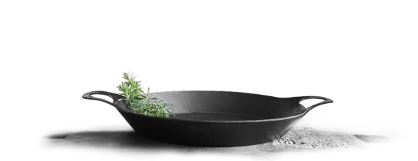 Eisenpfanne mit beidseitigem Henkelgriff 31cm – Bild 2